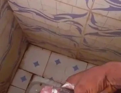Masturbating Monster Cock in the Bathroom