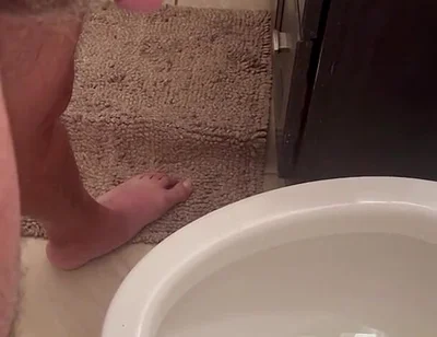 Pissing in the Restroom at Home