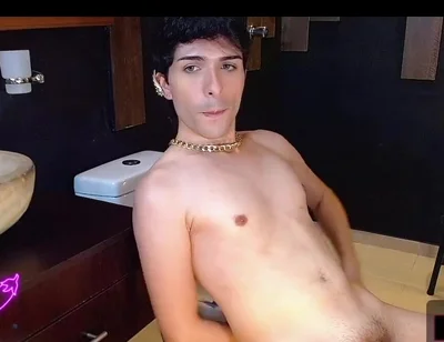 Sexy Latino Twink Gay in Public Bathroom