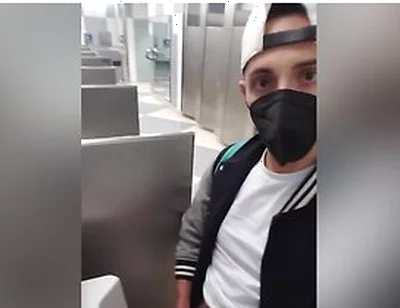 Jacking Off And Cumming With My Pants Down To My Ankles At The Chicago Airport Bathroom