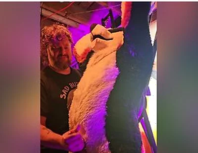 Blindfolded Canine Edged By Stepdaddy Bear Until He