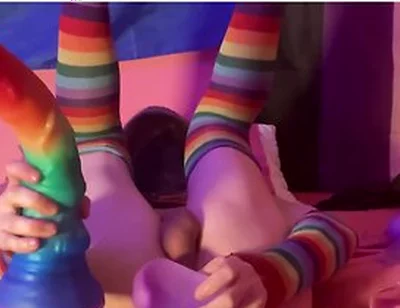 (full Video) Size Queen Femboy Raine Stretched By Massive Fantasy Dildos!