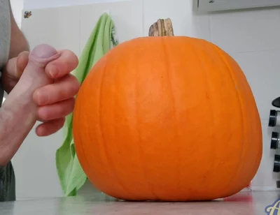 Another Halloween Orgasm. Throbbing and Thick on Pumpkin.