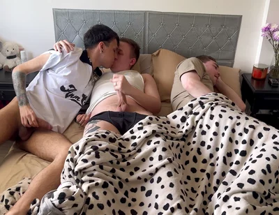 Don't Make a Noise so Your Step-brother Won't Notice! - Big Cock Tattoed Latino Twink