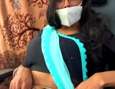 Crossdresser in Saree Jerking off