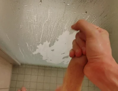 Piss and Cum on the Glass of My Shower