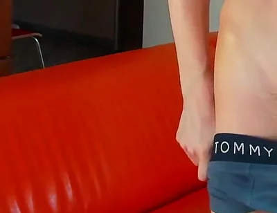This Huge Dick Doesn't Fit in Evgeny Twink Boxers