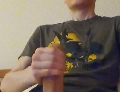 A skinny Guy Shoots a Huge Portion of Sperm and gets a Strong Orgasm
