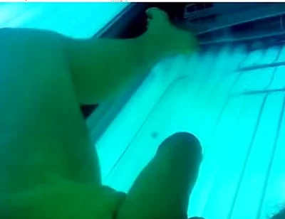 Justa9er Playing Around In Tanning Bed With My Big White Cock