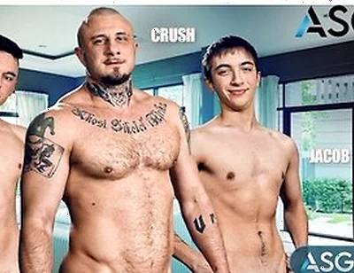 Jacob King, Crush Stepdaddy & River In Wild Asg 3-way Action