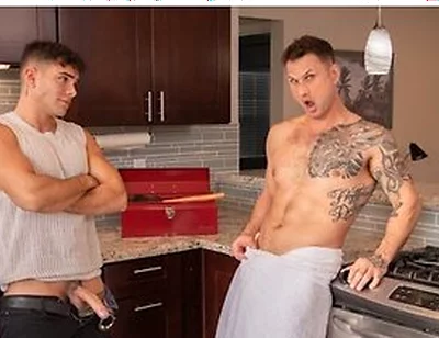 Tatted Blain Oconnor Seduces Jcok Landlord Damian Night In Steamy Scam