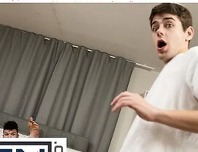 Men - Hatler Gurius Self Fucks His Hole, Then His Roommate Joey Mills Walks In To Help Him
