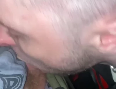Kinkysirius in Chav Scally Outfit Sucks Hard by Leather Bear in the Public Restroom
