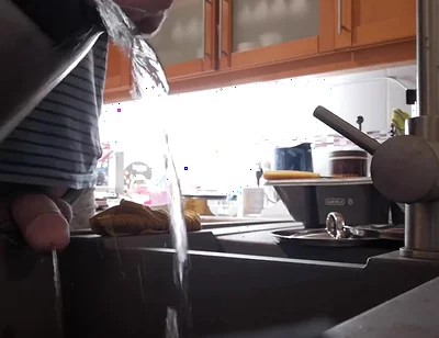 Morning Piss Into the Kitchen Sink
