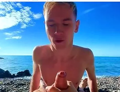 Sucking A Big Dick With A Swallowed And Gives Cum In A Tight Ass On A Nude Beach