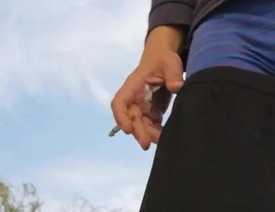 Hot Guy Caught Smoking and Sagging Outside (non-nude)