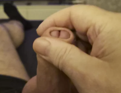 My Friend Lies on the Bed and Plays with His Big Cock Waiting for My Wet Hole