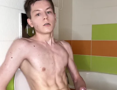 Good Jerking off Sitting on the Toilet