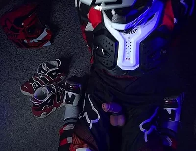 Horny Biker Plays with His Dick
