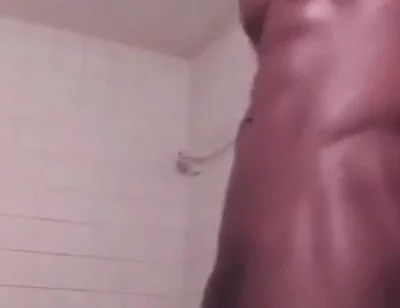 Stroking swinging my big black cock cumming hard