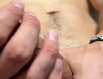 Young Muscle Guy Jerk off His Beautiful Uncut Cock