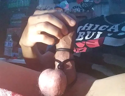 Squeezing My Balls While I Stroke My Lasso'd Cock Until Waterfall of Cum
