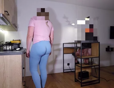 Jerking off While Trans Step-sister Is Cooking