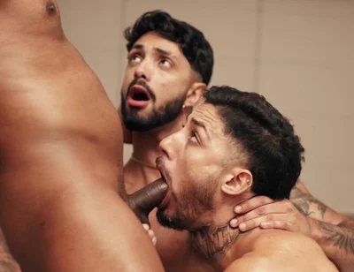 Markin Wolf And Di Carvalho In Hardcore Gay Fetish Threesome With And Black Mangeira
