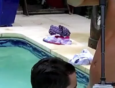 Twink fucked in the swimming pool by older for fun