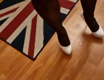 Sexy Trio of High Heels, I Secretly Walk in Their Pantyhose and Play with the Heels